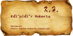 Káplár Huberta névjegykártya